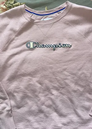 Champion Sweatshirt Light Pink Size Adult Large Vintage thumbnail 2