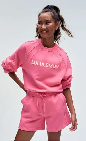 Lululemon Scuba Oversized Pullover Wordmark Sakura Pink size m/l thumbnail 1