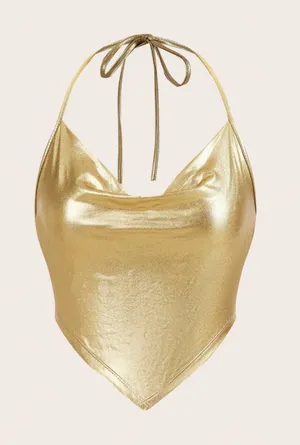 SheIn Hold halter tie neck top thumbnail 1