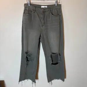 Vervet Super High Rise 90s‎ Vintage Crop Flare Jeans Size 29 Olive Green thumbnail 2
