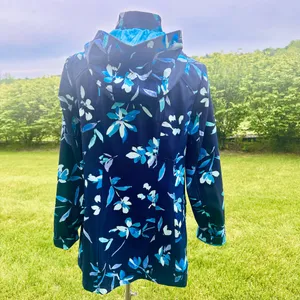 Dennis Basso Spring Rain Blue Floral Raincoat size XS thumbnail 8