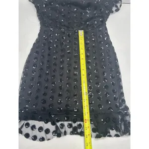 Altar'd State Sparkle Polka Dot Dance Party Homecoming Mini Dress Black Size M thumbnail 10
