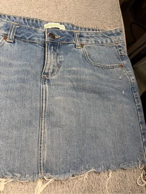 Aeropostale y2k vintage Denim Frayed Hem Mini Skirt blue jean 5/6 thumbnail 3