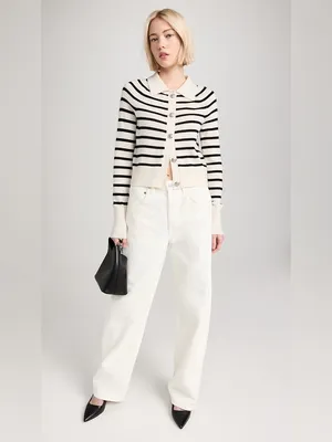 Veronica Beard Cheshire Cashmere Striped Cardigan Size S thumbnail 3