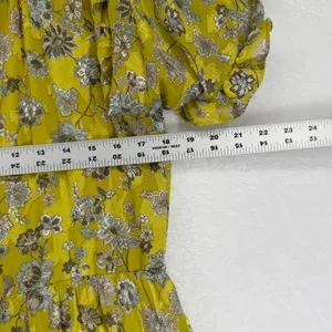 ALEXIS Auja Floral‎ Print Crepe Midi Dress Ruffle Sleeve Tiered Yellow XS thumbnail 2