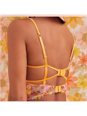 For Love And Lemons meadows floral bustier bra corset top 34B thumbnail 3