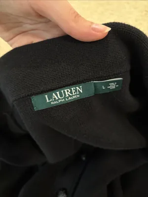 Lauren Ralph Lauren Sweater Blazer L Black Cotton Classic Preppy Office Academia thumbnail 5
