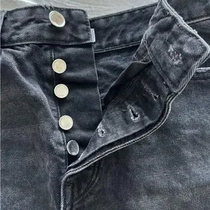 Zara black denim shorts thumbnail 3
