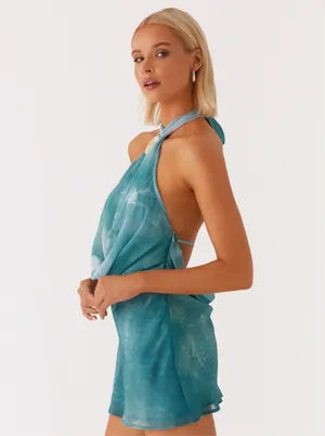 Peppermayo Oceans Away Deep Cowl Mini Dress thumbnail 2
