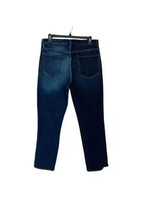 Frame Le Sylvie Slender Straight Jeans Two-Tone Denim Cropped Size 29 thumbnail 8