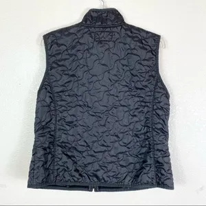 Prospirit Black Squiggly Stitched Quilted Zip Up Vest thumbnail 2