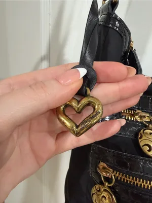 Y2K Brighton Black Crossbody Bag with Gold Hardware and leather/ leopard design thumbnail 3