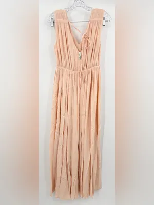 Madewell NWT Women's Magnolia‎ Tie-Back Maxi Dress in Peach Size Medium thumbnail 4