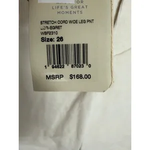 Faherty Stretch‎ Cord Wide Leg Blank NWT size 26 thumbnail 2