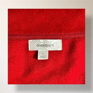 Dressbarn L Red Fleece Toggle Button Jacket Mock Neck Pockets‎ Cozy Outerwear thumbnail 8