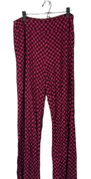 Soma Pink & Black Gingham Plaid Loungewear PJ Bottom Pants Women Sz L thumbnail 1