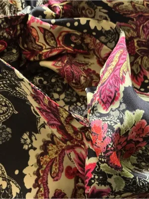Free people goddess lounge pants size s satin x-wide leg floral paisley print thumbnail 9