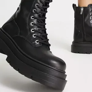 Pull&Bear Lace Up Ankle Boots in Black, Size 9​​​​​​​​​​ thumbnail 2