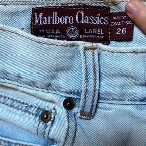 Vintage Marlboro Classics light wash, high waist cigarette jeans thumbnail 14