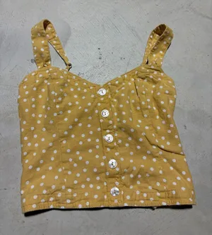 Abercrombie & fitch Women’s Yellow Polka Dot Button-Front tank Top XS thumbnail 1