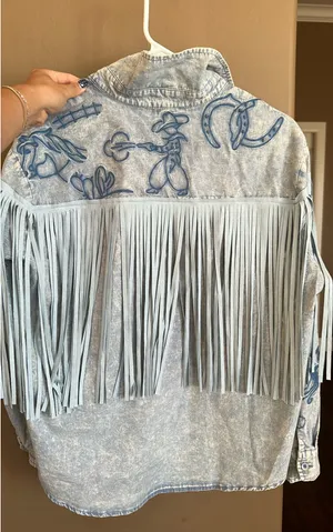 Fringe Button Down Blue thumbnail 3
