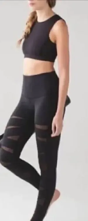 Lululemon High Rise Wunder Under Tech Mesh Black 6 thumbnail 1