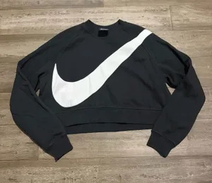 Nike Cropped Crewneck Sweatshirt Swoosh thumbnail 1