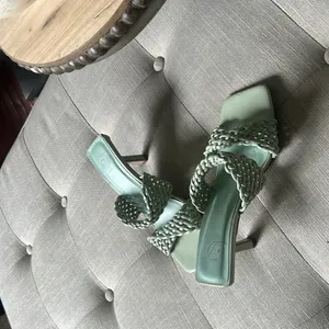D Mint Green Braided Leather Open Toe Slip On Heels Size 5.5 thumbnail 8