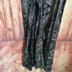 Element Eden Black Dot Paisley Print Spaghetti Strap Strapless Maxi Dress Size L thumbnail 8