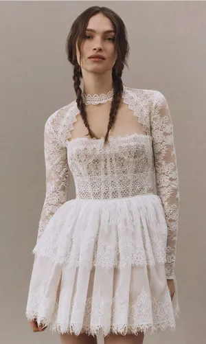 Bronx & Banco Daphne White Lace Mini Dress S NEW thumbnail 1