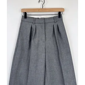 Aritzia Babaton Womens Dress Pants Gray Pleated Front Barrel Leg Trouser Size 0 thumbnail 10