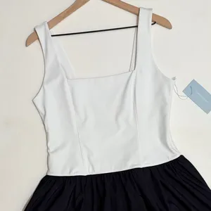 NWT!! ANTONIO MELANI Active Two Tone Bubble Hem Dress Mini Black White Large thumbnail 3