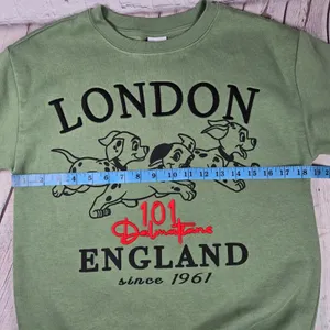 Disney 101 Dalmatians London England‎ Green Graphic Sweatshirt WQSJ060-3L59 thumbnail 8