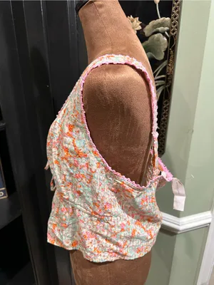 American Eagle Outfitters Orange & Pink Floral Tank Top – NWT – Size XL thumbnail 7