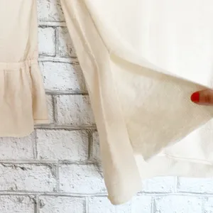 J. Crew V Neck Cream Ruffle Sleeve Sweater XS thumbnail 4