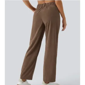 Halara AuraCord Cloud‎ Brown Corduroy Pleated High Waisted Pants Medium NWT thumbnail 7