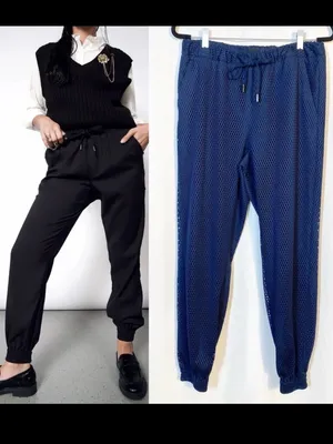 Wildfang The Empower Mesh Drawstring Pants Joggers Navy Blue thumbnail 2