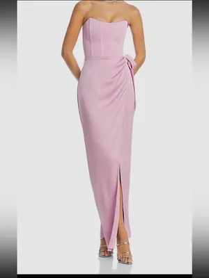 V. Chapman Women's Pink June Corset Strapless Wrap-Tie Dress Size 4 thumbnail 2
