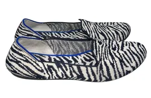 Rothy's The Almond Loafer Zebra Print Navy Blue & White Loafers Flats Shoes 8 thumbnail 5