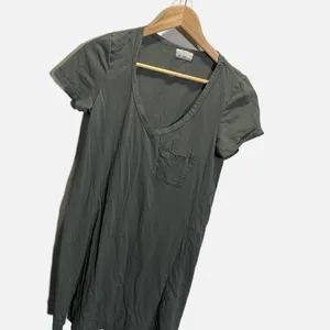 Anthropologie t.la Womens V-Neck Pocket T-Shirt Dress Grey Green Short Sleeve‎ S thumbnail 2