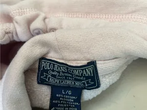 Ralph Lauren Full Zip Hoodie light pink Y2K vintage sweatshirt woman’s large thumbnail 4
