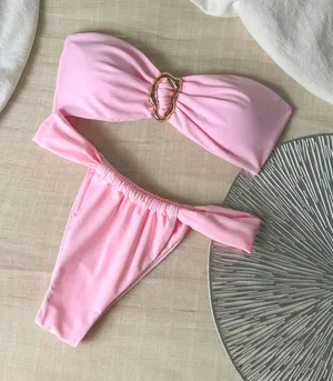 Bathing Shein Suit Set Pink thumbnail 1