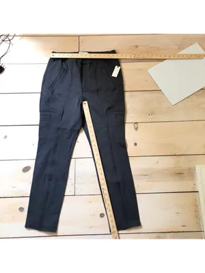 Anthropologie NWT Women's Gray Cropped Pull On Utility Pants Size M thumbnail 8