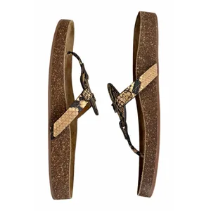 Tory Burch Miller Cloud Stamped Snake Printed Leather/Cork Sandals Women's Sz 11 thumbnail 6