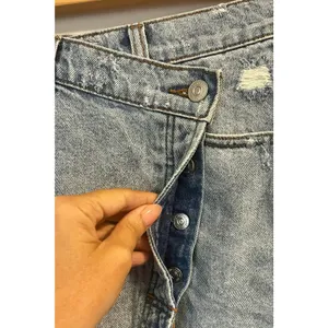 Free People Parker Wrap Distressed Denim Mini Skirt Blue Light Wash sz. 25 thumbnail 5