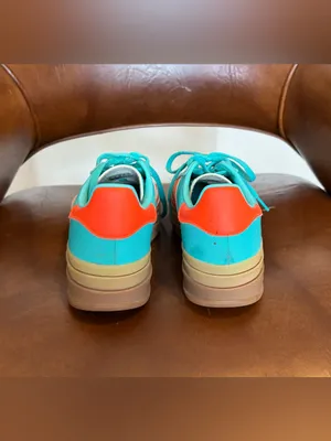 adidas Gazelle Bold Womens Fashion Sneakers in Green Orange size 6.5 platform thumbnail 4