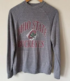 J. America Ohio State OSU Buckeyes Grey Crewneck Sweatshirt Size Medium thumbnail 1