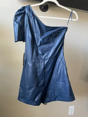 Savannah Sevens Leather Romper Blue thumbnail 1