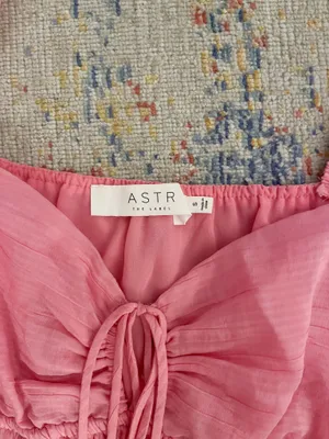 ASTR Smocked Puff Sleeve Top - Pink thumbnail 4