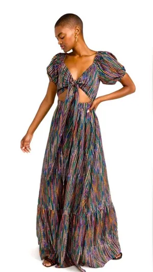 NWT Ramy Brook Striped Maxi Cut Out Dress Sz‎ Small $495 thumbnail 1